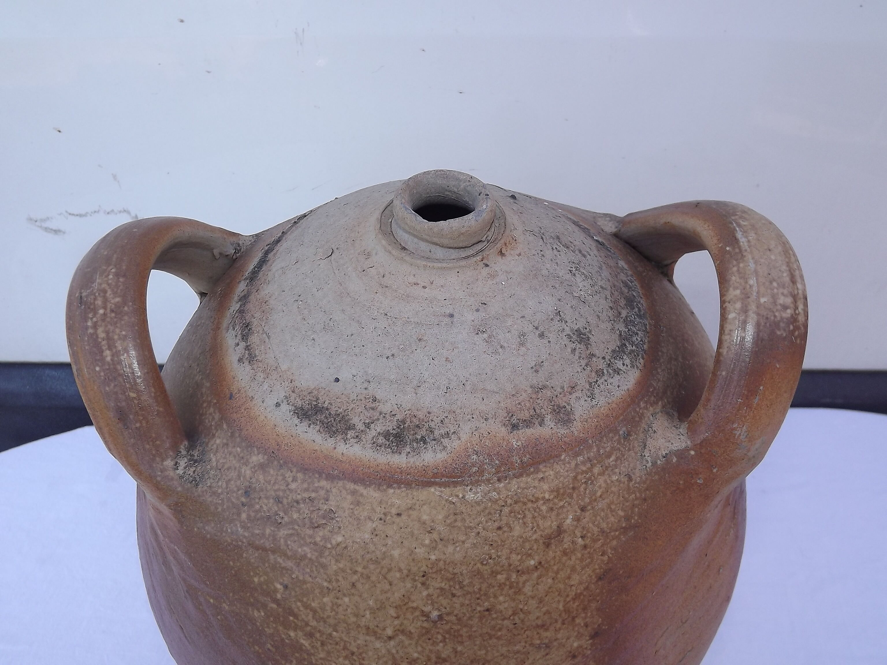 Oil jar in enamelled Grés 19th