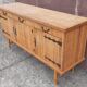 Console table in rattan and bamboo, (Attributed to Audoux-Minet)