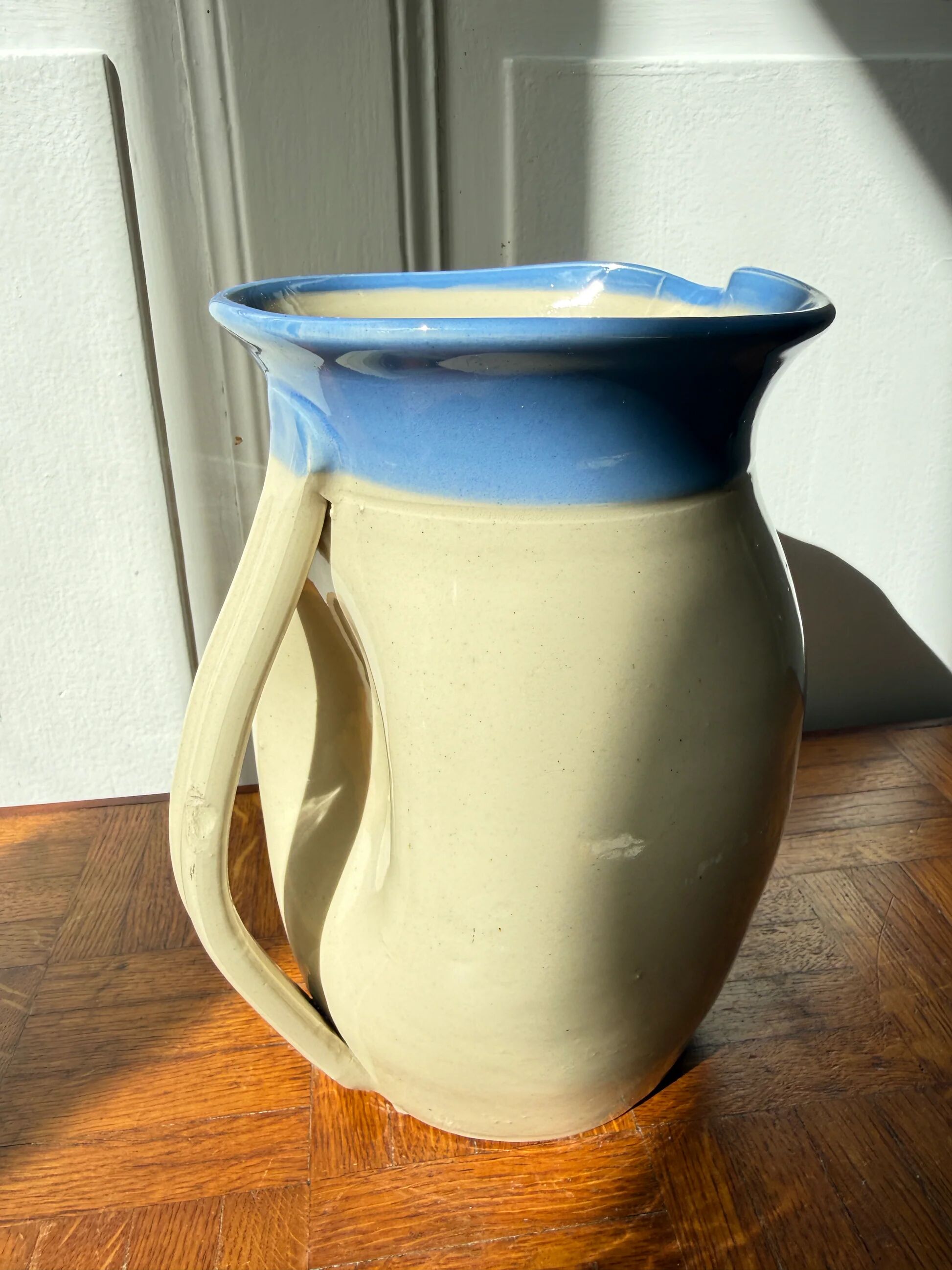 Glacier blue ceramic jug