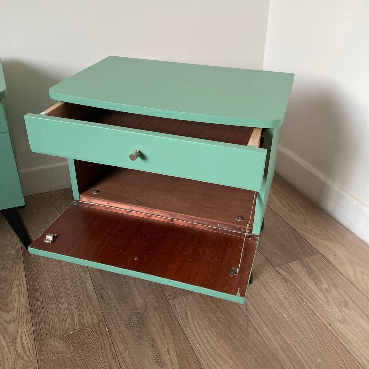 Pair of revamped 60s bedside tables