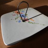 Earthenware tray with handle