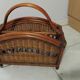 Porte-revue vintage en bambou, bois et rotin