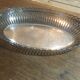 Openwork silver metal bread basket