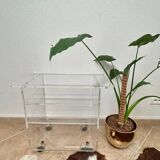 Table roulante design vintage en plexiglas – David Lange, Les Invisibles du