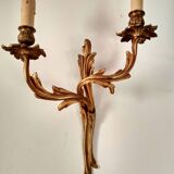 Pair of wall light 19th century Louis XV style ormolu 2 branches