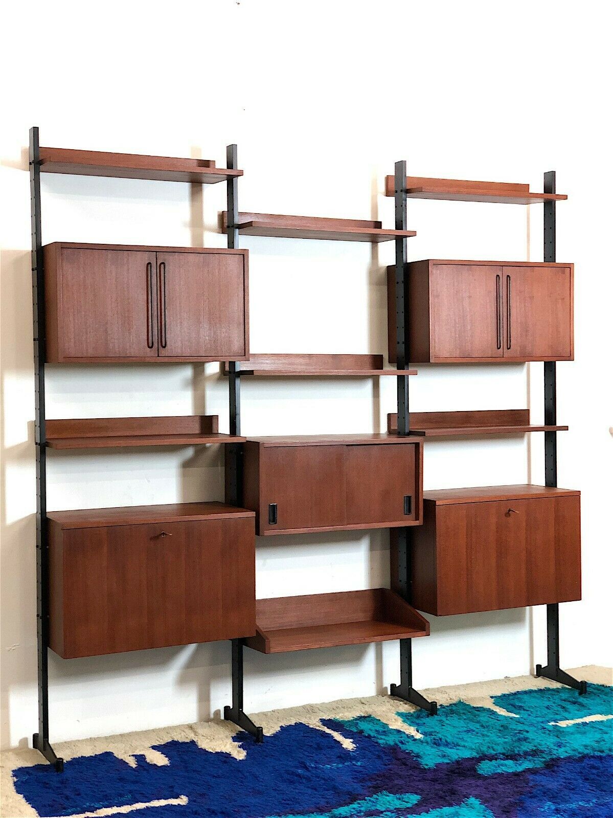 Modular storage cabinet and bookcase. Italy, 60s