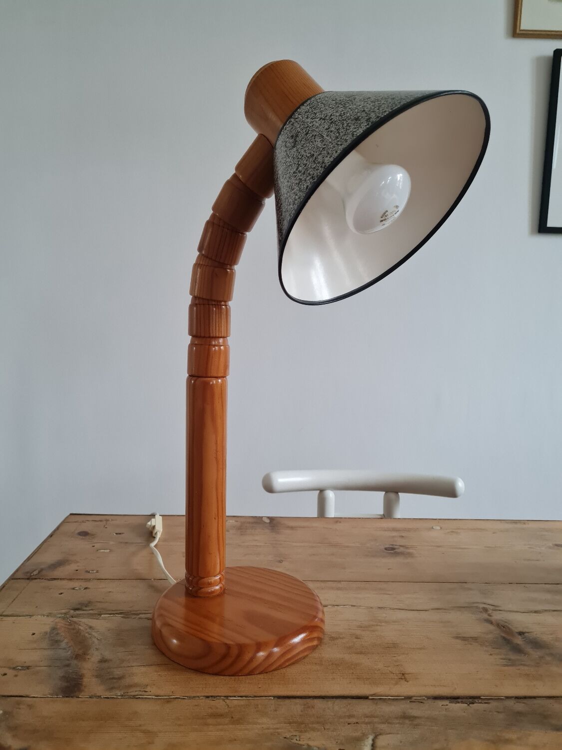 Scandinavian articulated pine lamp