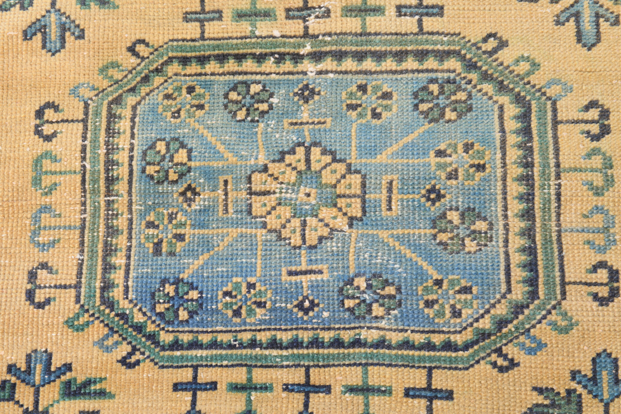 Pale orange & blue turkish runner rug 72x341cm