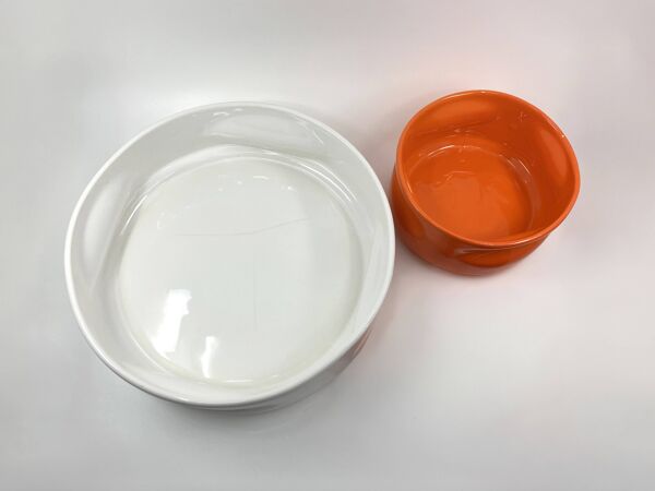 2 plats Form en céramique • Design  B. Devaux • Space Age • 1969