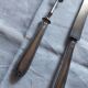 Serving, silvered metal leg cutlery