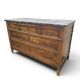 Commode ancienne de style Louis XVI avec plateau en marbre gris