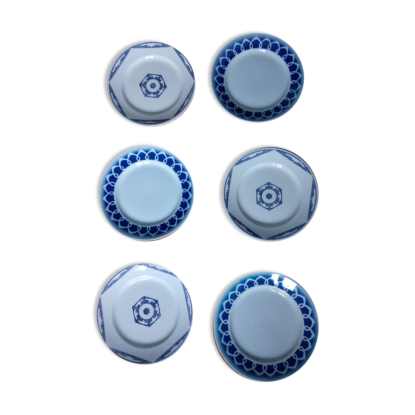 Mismatched flat plates set of 6