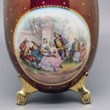 Burgundy tripod vase romantic illustration