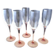 5 Flutes à champagne  Luminarc jambe rose
