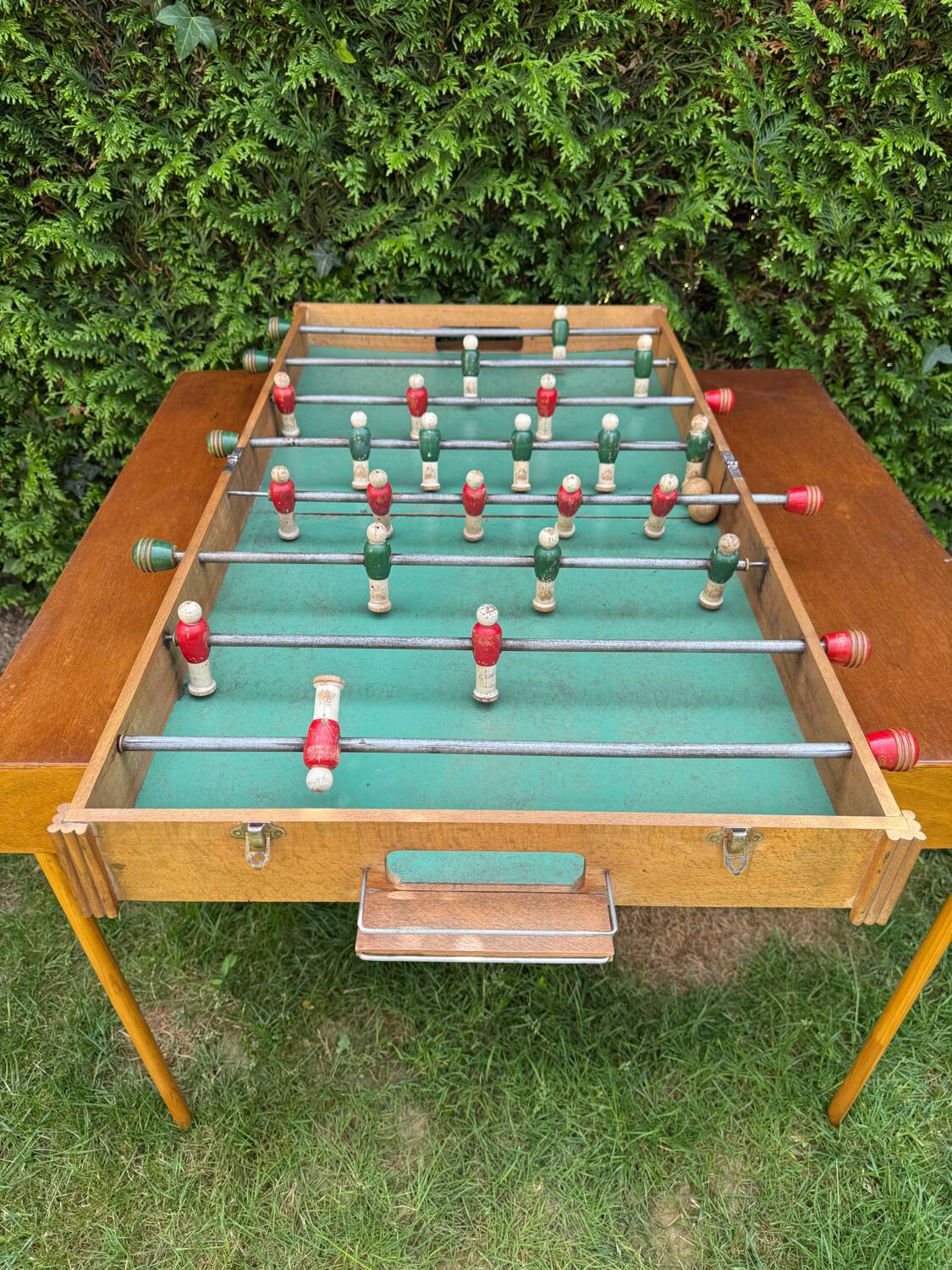 Old foldable table football, 1950s.