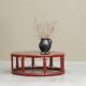 "Blood of Ox" coffee table in lacquered bamboo and glass, 20th century