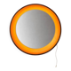 Miroir rond en teck illuminé rare des années 1960