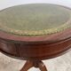 Antique Mahogany and Leather Side Table on Casters