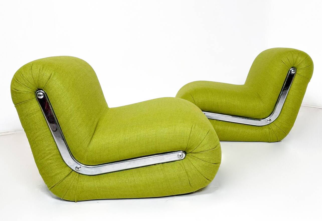 Mid-Century Modern Pair of Boomerang Easy Chairs by Rodolfo Bonetto, 1960s,