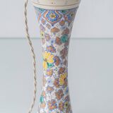 Pair of coloured ceramic table lamps in Art Nouveau style, 1918, with new shades.