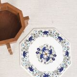 Side table with marble top and inlaid stones