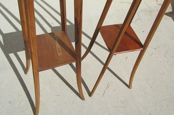 Pair of tall walnut harnesses