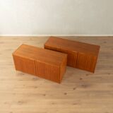 Two-piece hi-fi sideboard from the 1960s, teak veneer