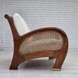 1970s, Danish 2-seater sofa by Klaus Wettergren, cotton fabric, teak wood.