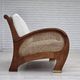 1970s, Danish 2-seater sofa by Klaus Wettergren, cotton fabric, teak wood.