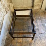 Table basse en bambou des années 70 avec porte revue intégré
