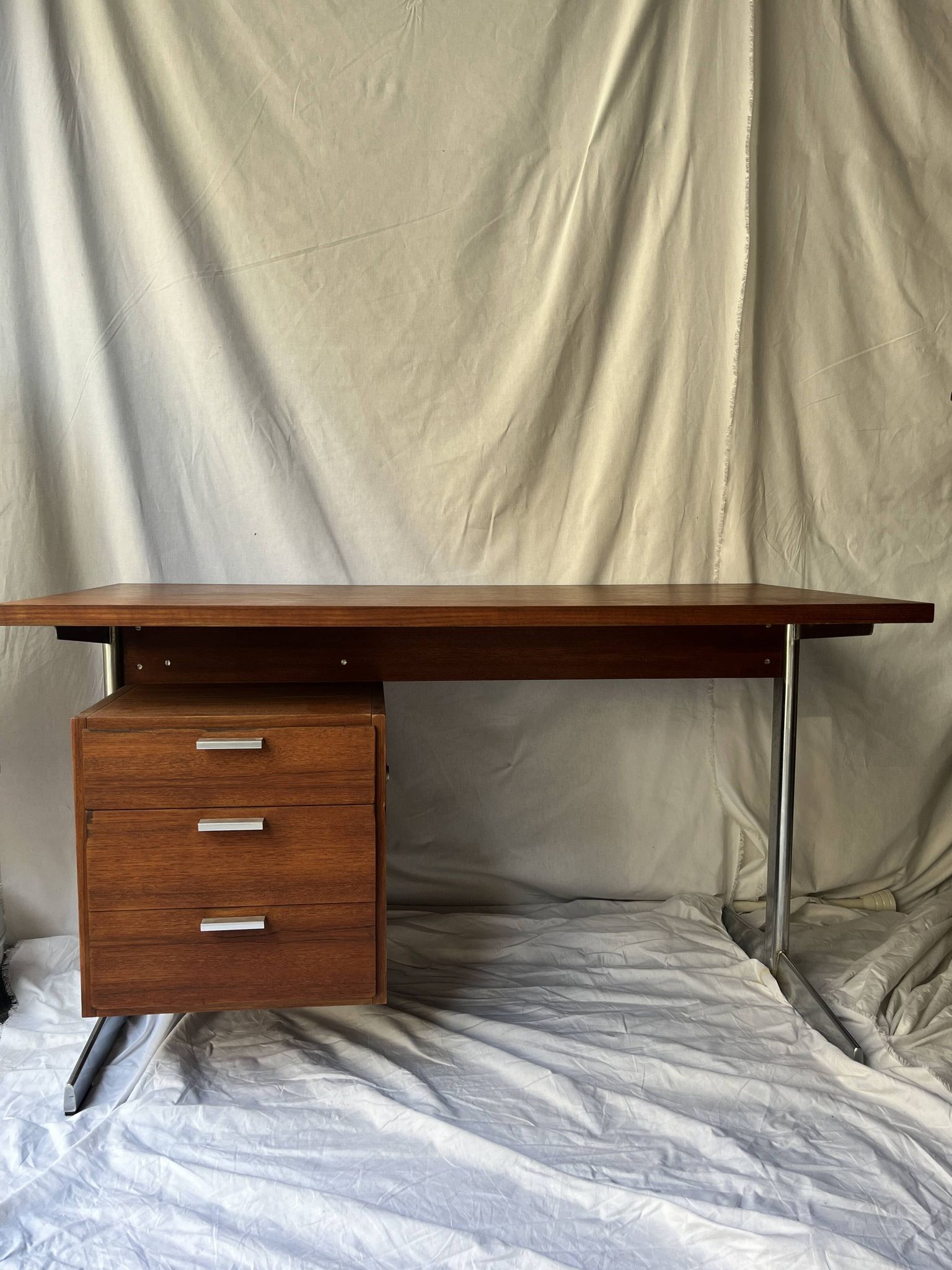 Scandinavian desk in wood and metal by Cees Braakman - Pastoe, design 1970