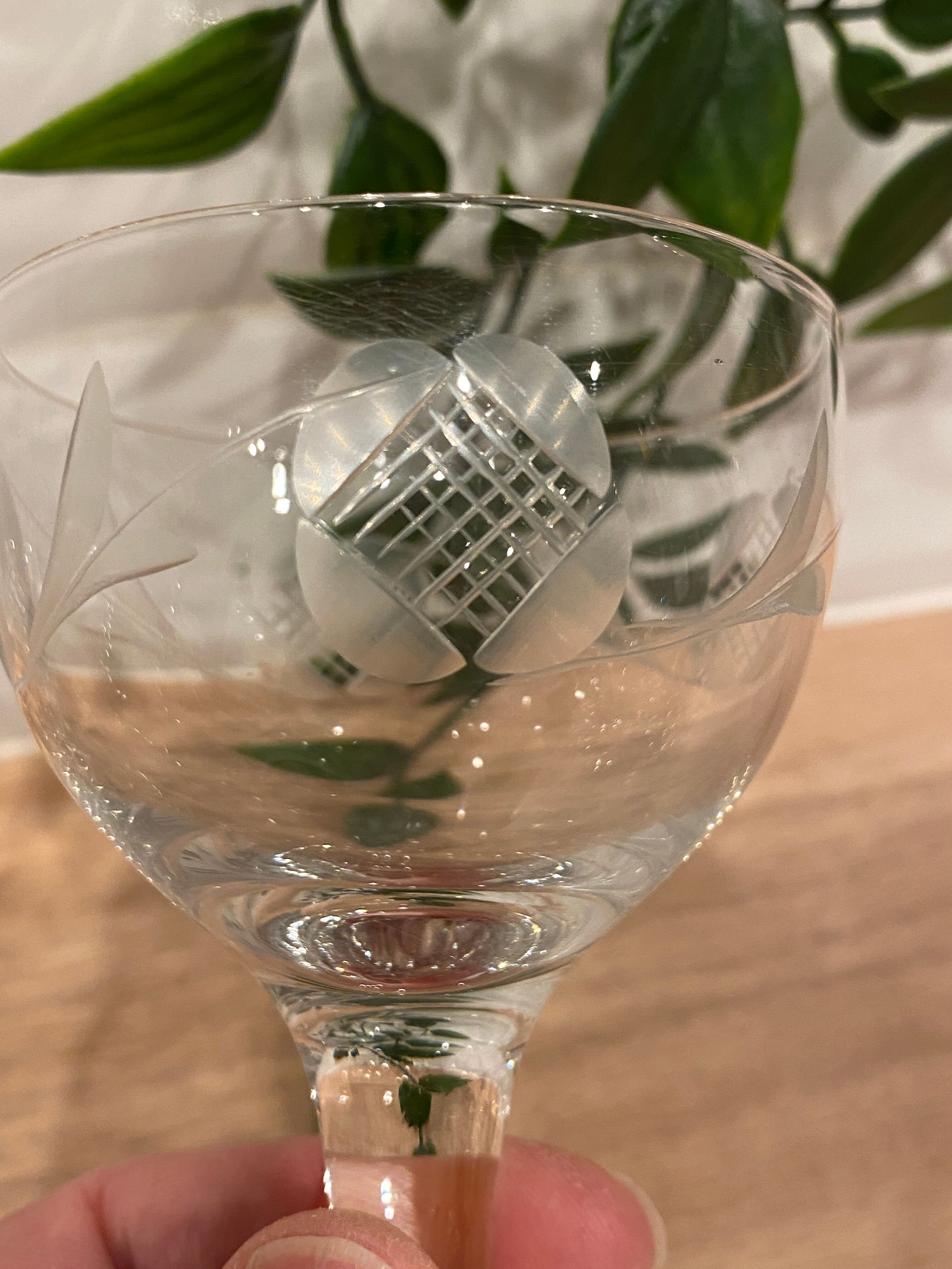 Set of 5 engraved glasses