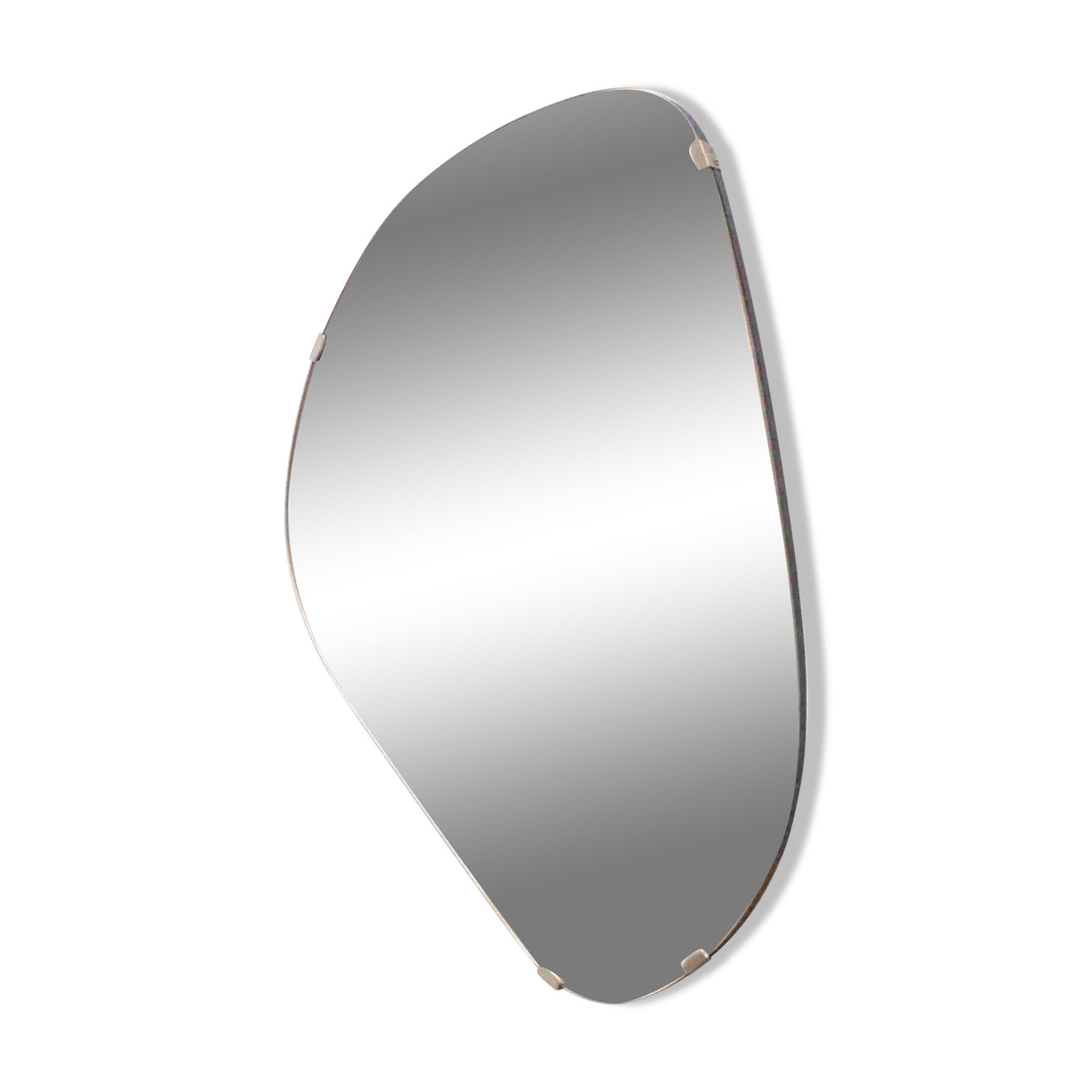 Vintage organic mirror, kidney shaped, Belgium 1950s
