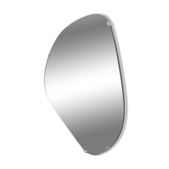 Miroir organique vintage, en forme de rein, Belgique années 1950