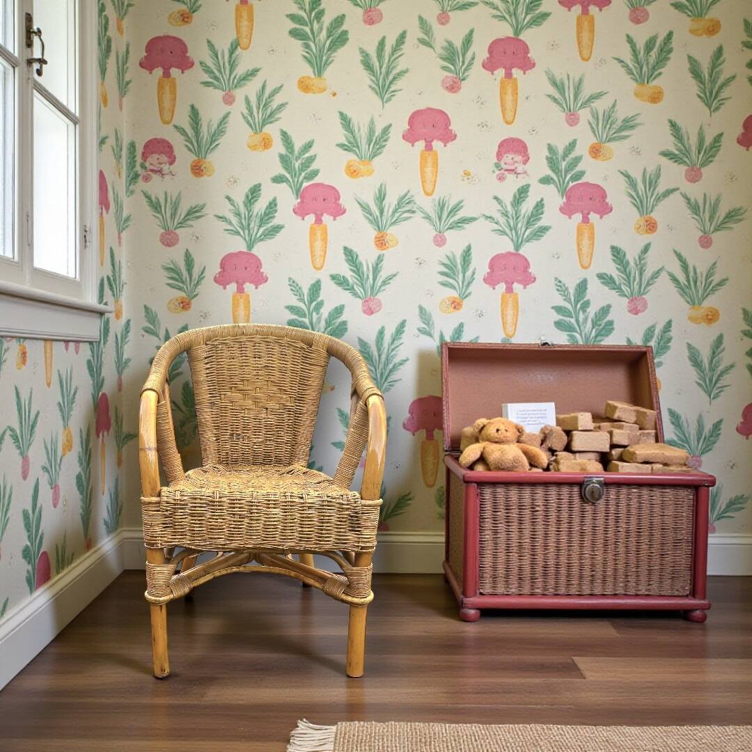 Petit fauteuil pour enfant en rotin & bambou – tressage artisanal – vintage