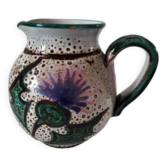 Pitcher with thistle motif by André Georges Pougues les Eaux