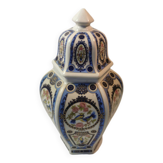 Boîte / potiche asiatique vintage en porcelaine de chine fine avec couvercle