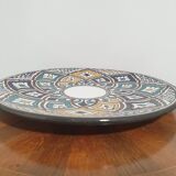 Grand plat à couscous ancien en grès ceramisé et émaux