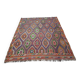 Vintage Turkish kilim, handwoven, 186x227 cm.