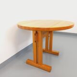 Vintage Charlotte Perriand Les Arcs round pine dining table from the 60s 70s