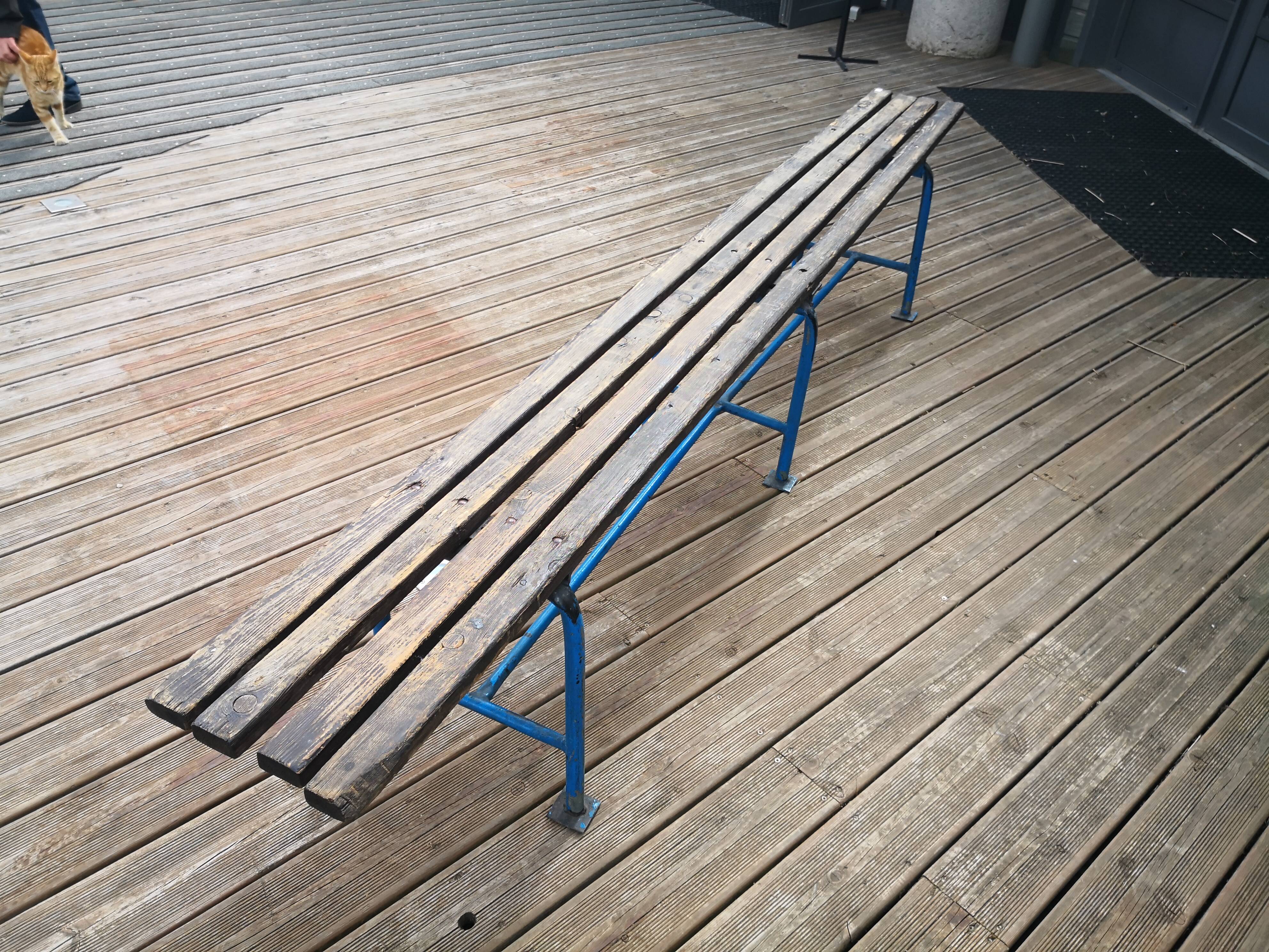 Vintage school locker room bench