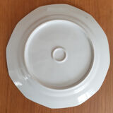 3 plats ronds en porcelaine fleurie et or