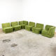 Vintage green velvet elemental sofa