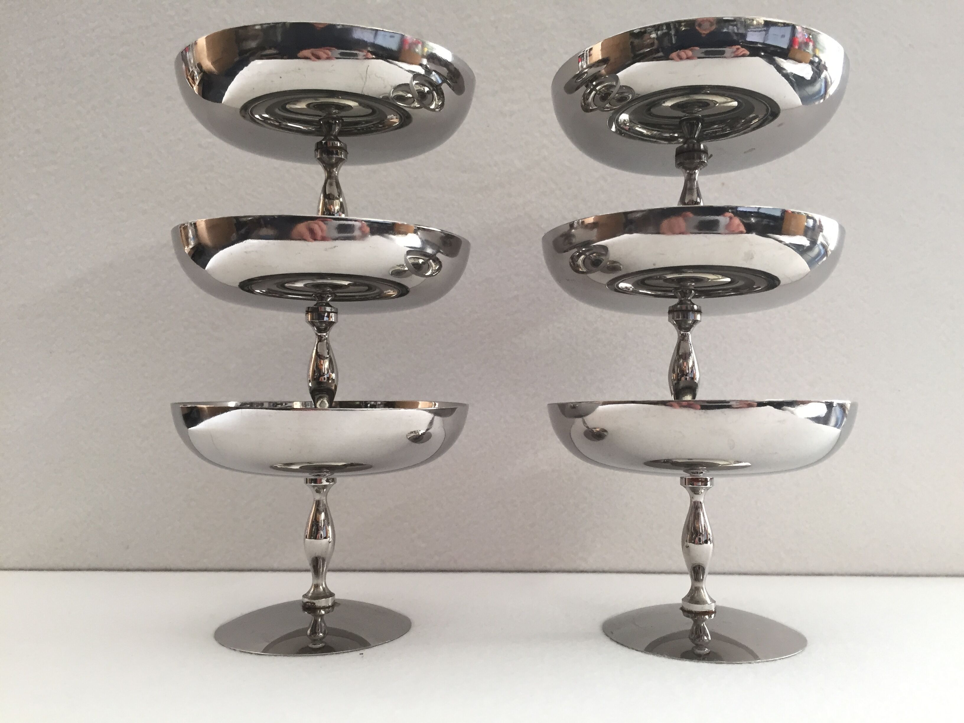 Set of 6 silver ice glasses