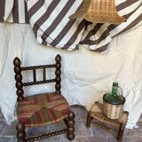 Turned wooden chair by Charles Dudouyt