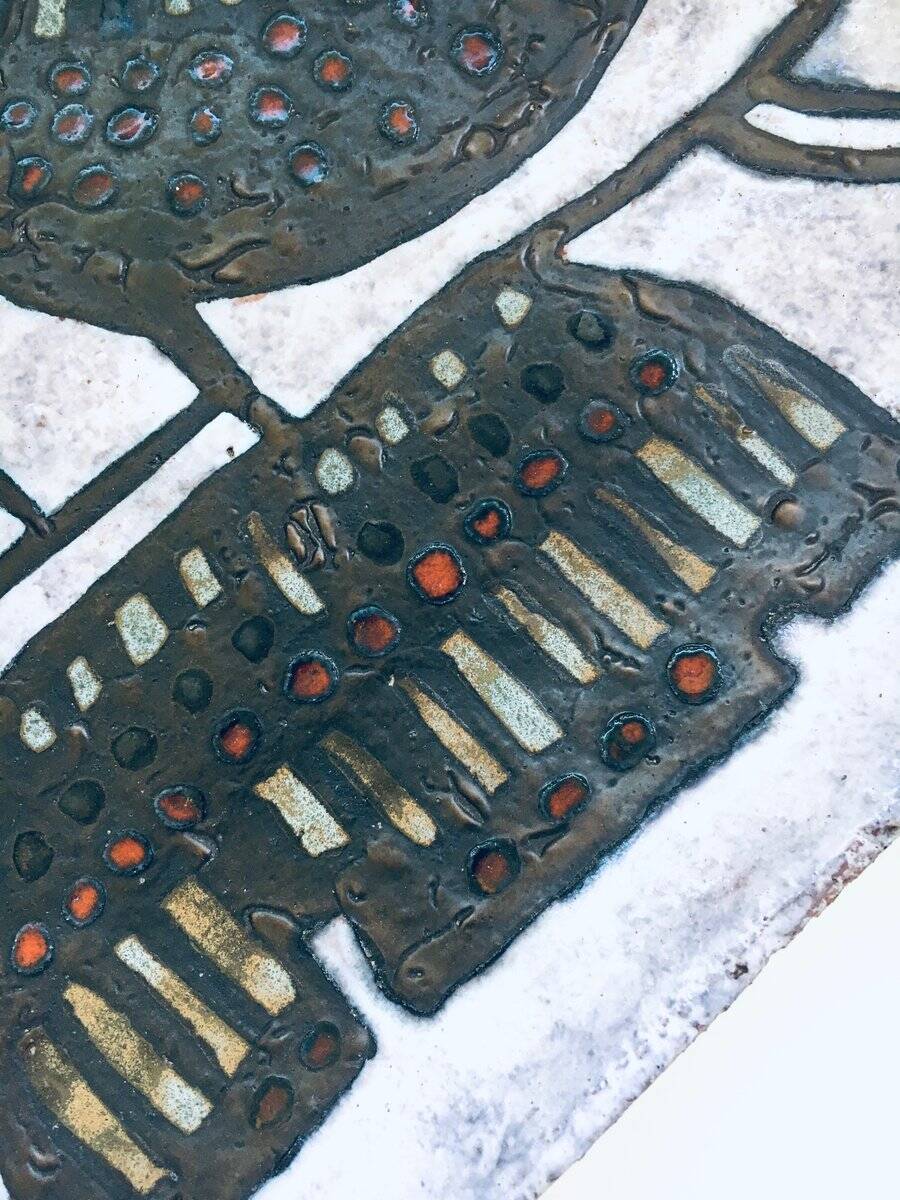 Vintage Brutalist Art Studio Ceramics Square Dish by Amphora Perignem, 1960s