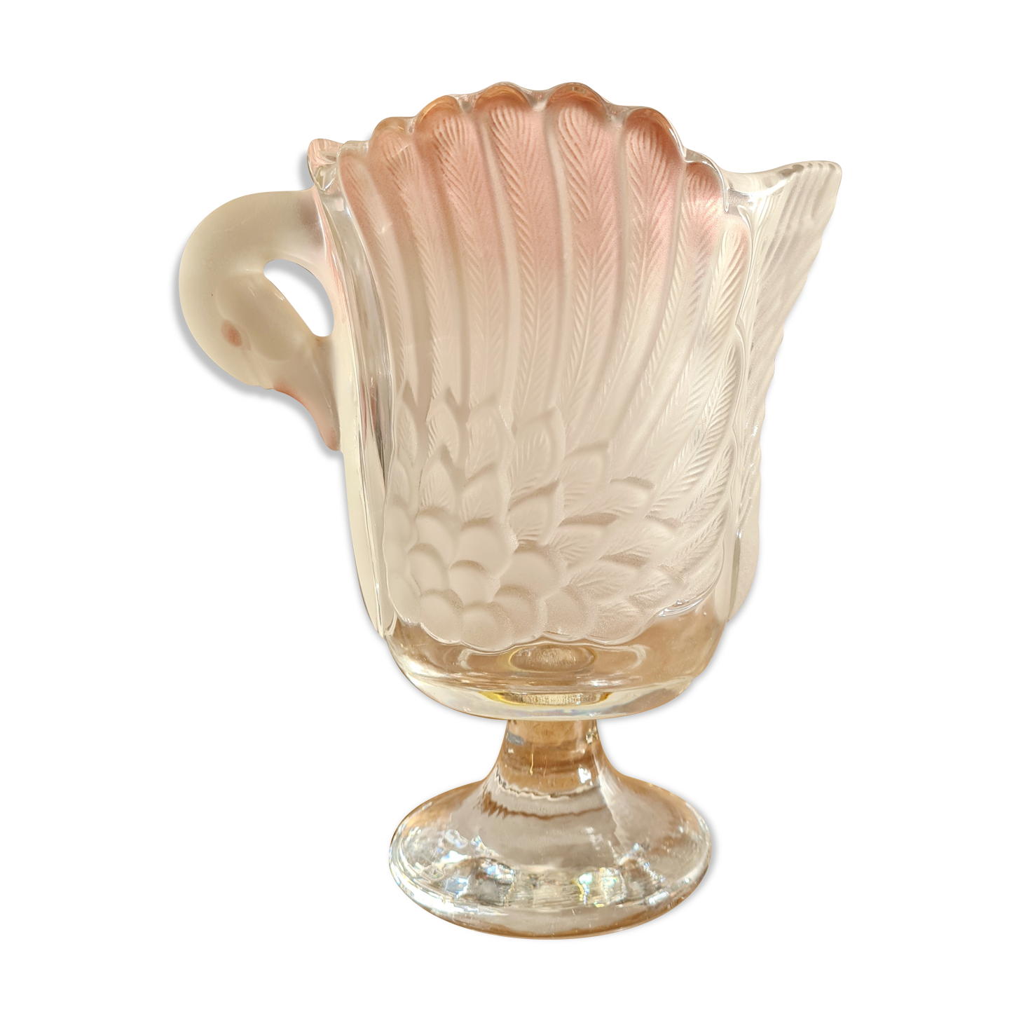 Pink swan crystal cut walther glas