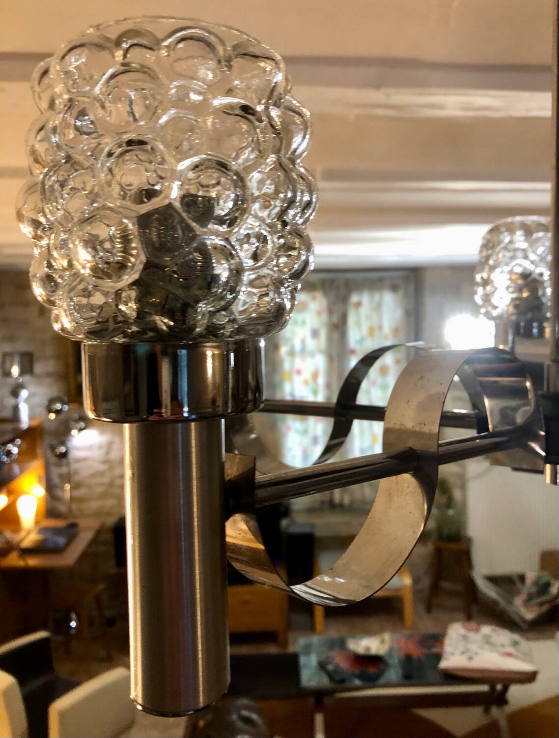 Lustre avec verreries Hélèna Tynell 1970
