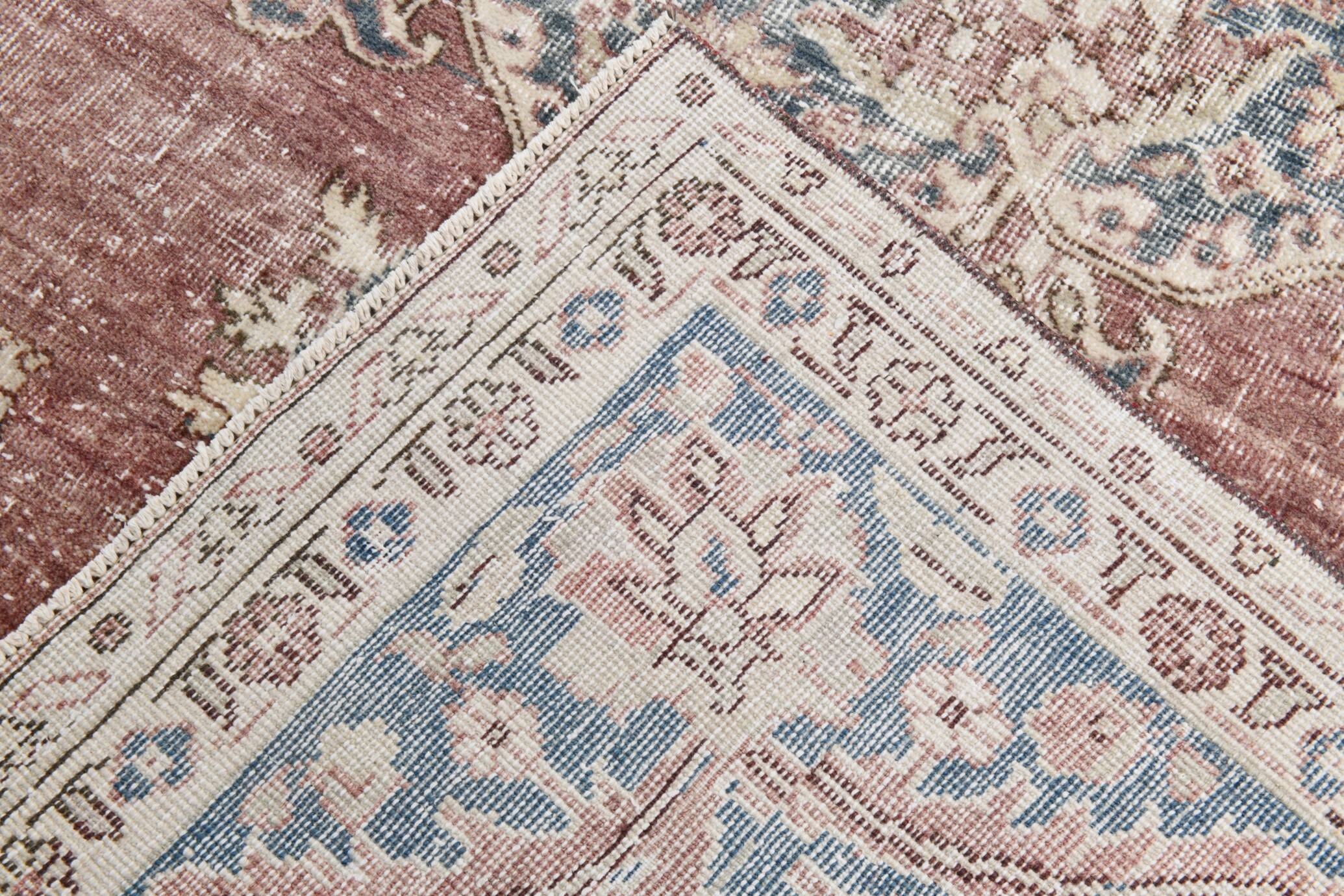 7x11 Vintage Soft Red & Blue Vintage Area Rug, 205x344 Cm