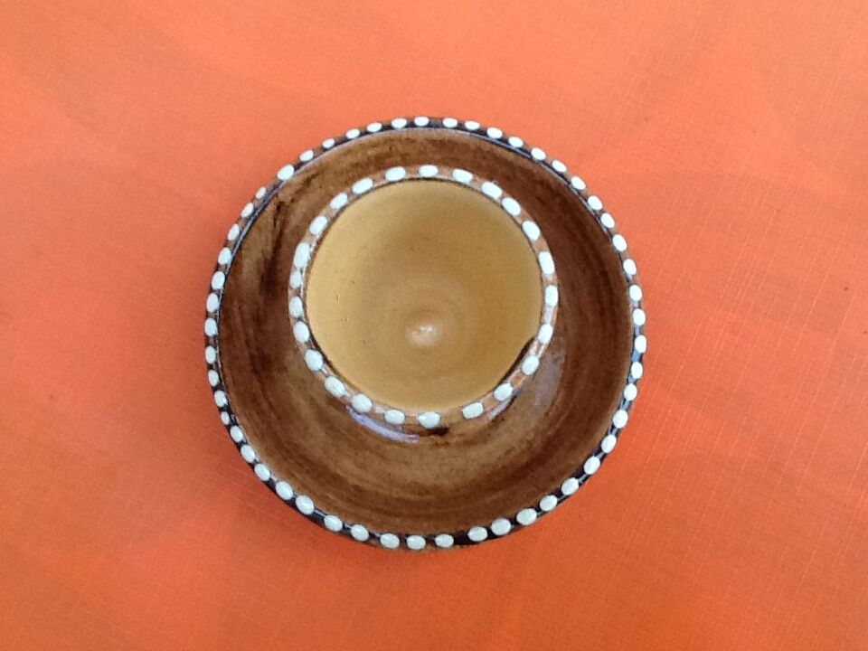 Cup shell Alsatian terracotta glazed faux wood